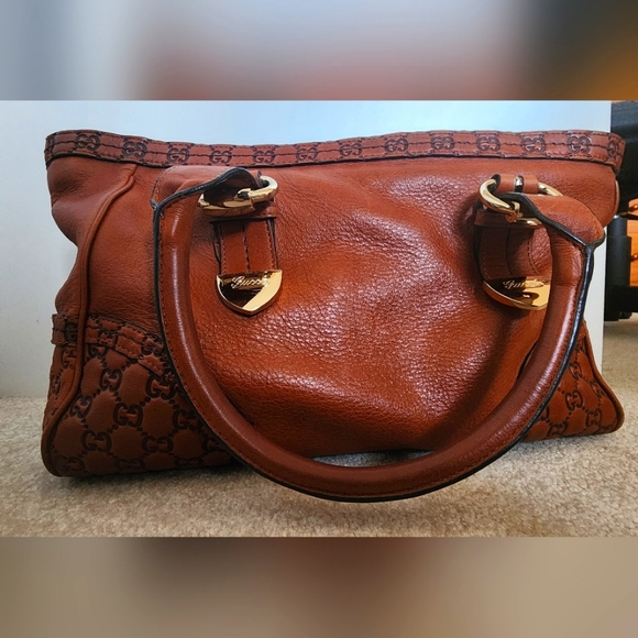 Authentic Gucci Guccissima Medium Tote Bag Dark Brown - Picture 2 of 15